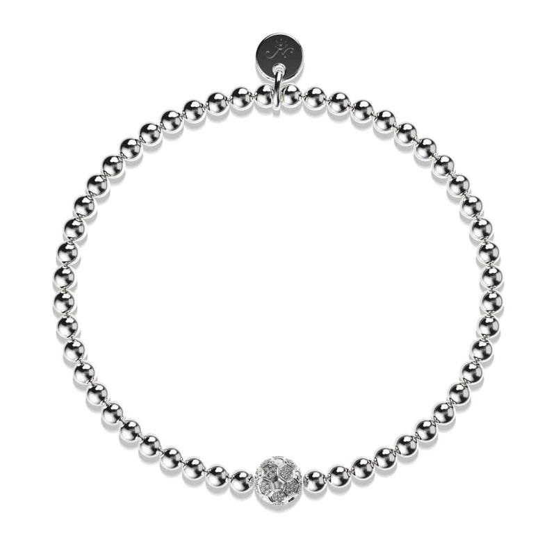 Tor | Silber | Fußball-Charm-Armband mit Kristallen 