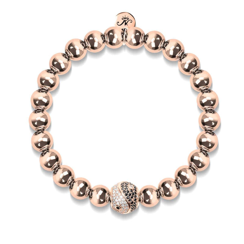 Gleichgewicht | 18 Karat Roségold | Kristall Yin Yang
