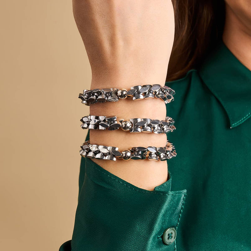 Klassisches Chrom | Monroe Links | Sanduhrarmband