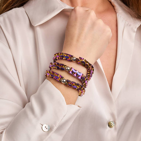 Lila Sonnenuntergang | Monroe Links | Sanduhr-Armband