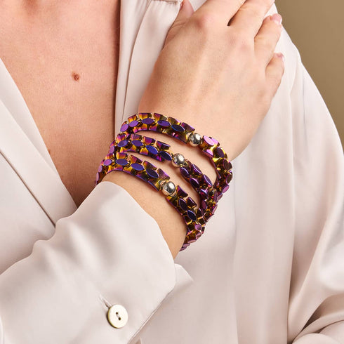 Lila Sonnenuntergang | Monroe Links | Sanduhr-Armband