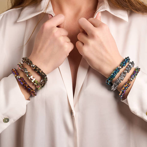 Lila Sonnenuntergang | Monroe Links | Sanduhr-Armband