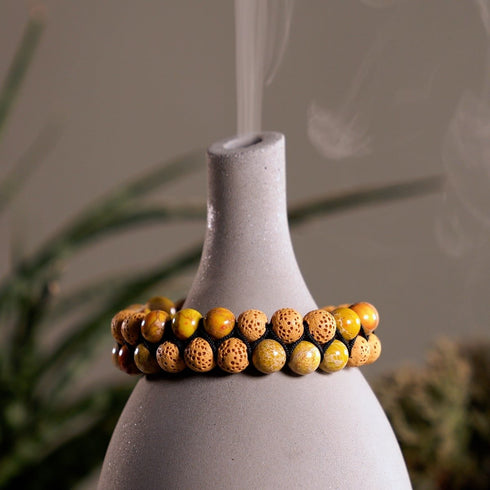 Koriander Ozeanischer Jaspis | Rotguss | Lavastein-Diffusor-Armband 