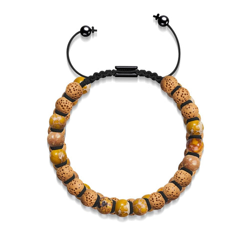Koriander Ozeanischer Jaspis | Rotguss | Lavastein-Diffusor-Armband 