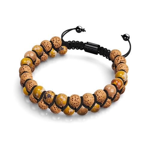 Koriander Ozeanischer Jaspis | Rotguss | Lavastein-Diffusor-Armband 