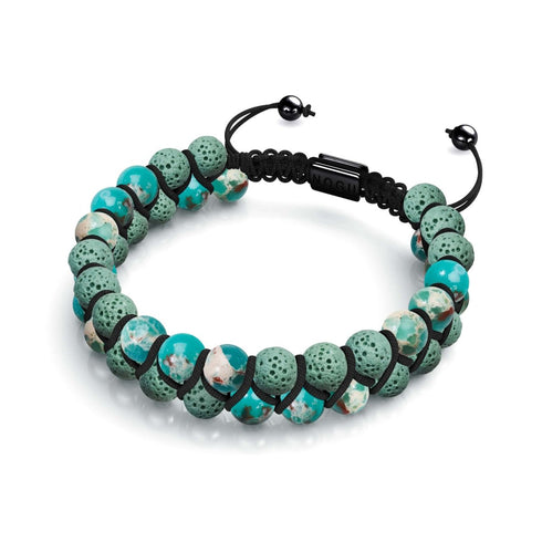 Grüner Ozeanjaspis | Rotguss | Lavastein-Diffusor-Armband 