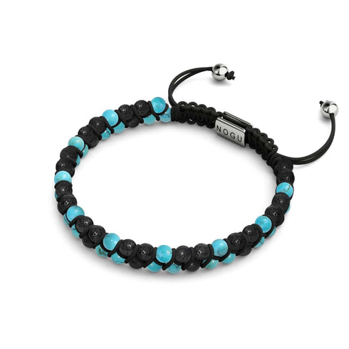 Türkis x Lavastein | 925er Sterlingsilber | Mini-Diffusor-Armband