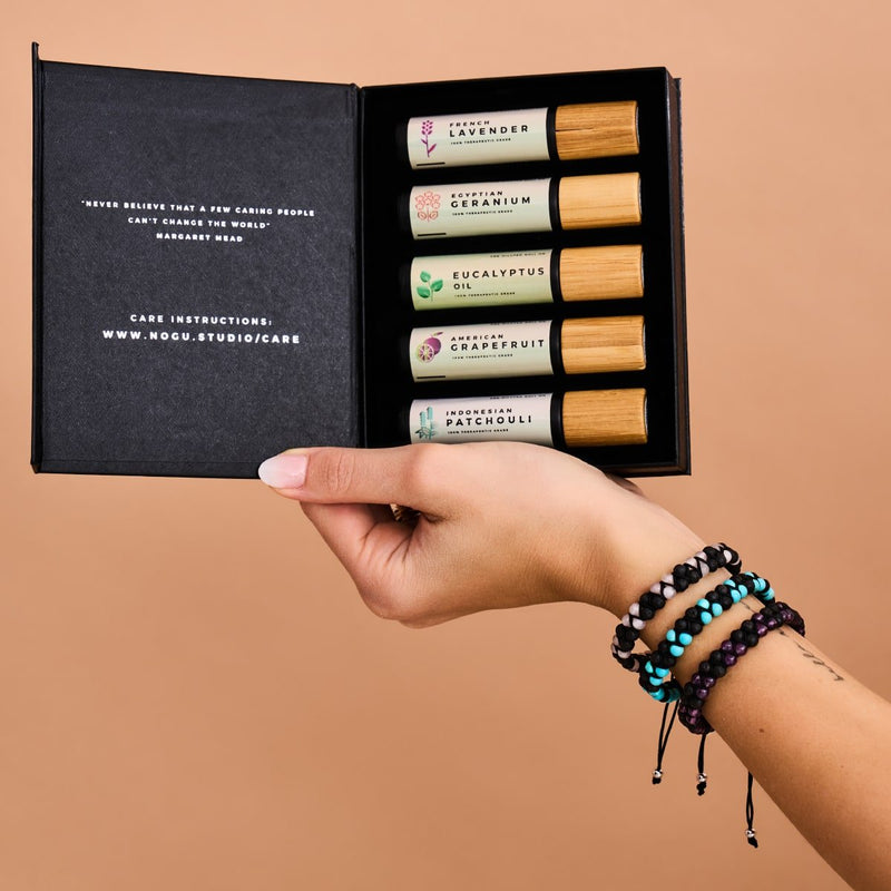 Türkis x Lavastein | 925er Sterlingsilber | Mini-Diffusor-Armband