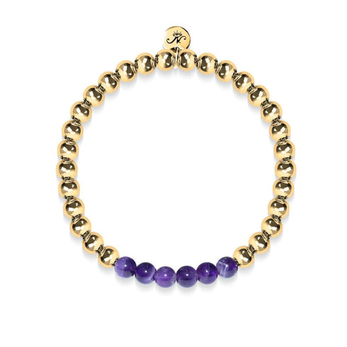 Bewunderung | 18 Karat Gold | Amethyst | Edelstein-Ausdrucksarmband 