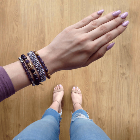 Bewunderung | 18 Karat Gold | Amethyst | Edelstein-Ausdrucksarmband 