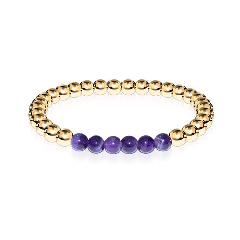 Bewunderung | 18 Karat Gold | Amethyst | Edelstein-Ausdrucksarmband 