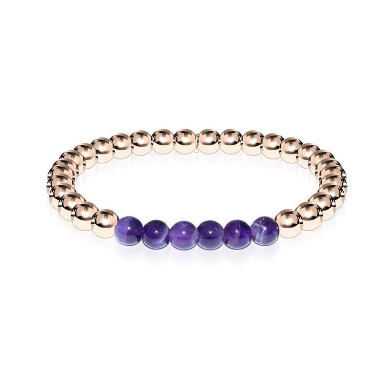 Bewunderung | 18 Karat Roségold | Amethyst | Edelstein-Ausdrucksarmband 