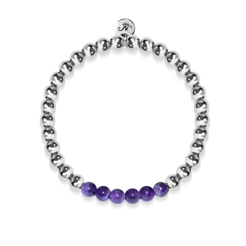 Bewunderung | Silber | Amethyst | Edelstein-Ausdrucksarmband 