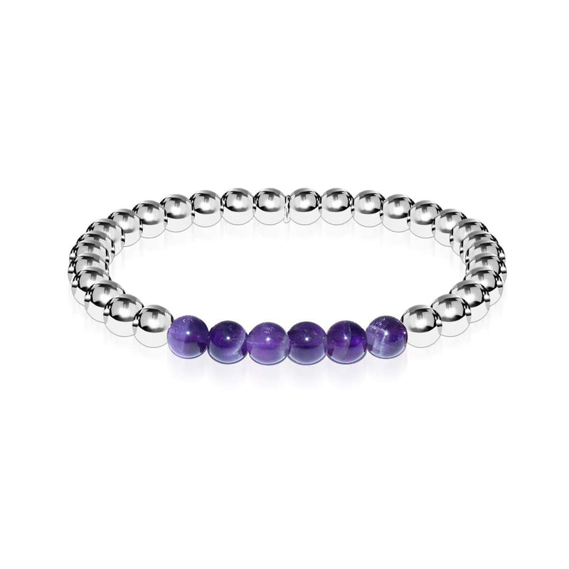 Bewunderung | Silber | Amethyst | Edelstein-Ausdrucksarmband 