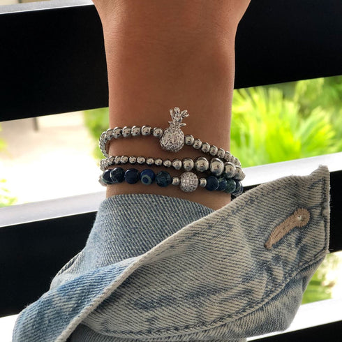 Atlantis | Silber | Kristallmeer-Edelsteinarmband 