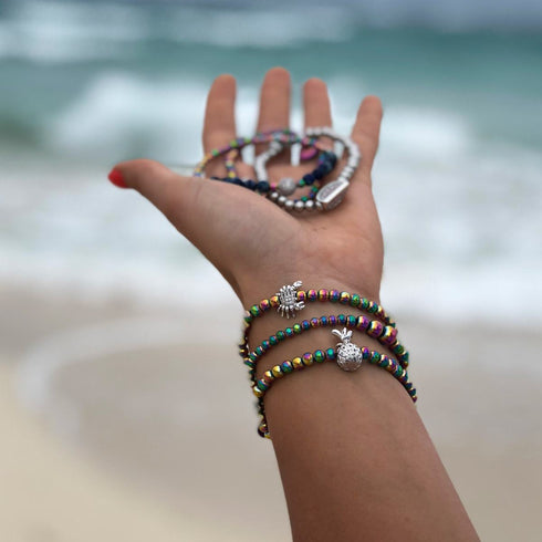Atlantis | Einhorn Silber | Kristallmeer Edelstein Armband 