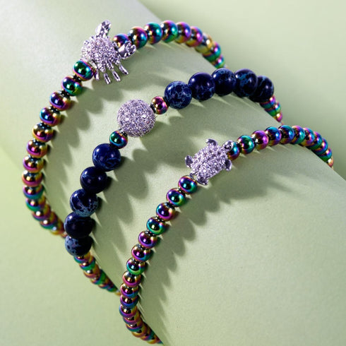 Atlantis | Einhorn Silber | Kristallmeer Edelstein Armband 