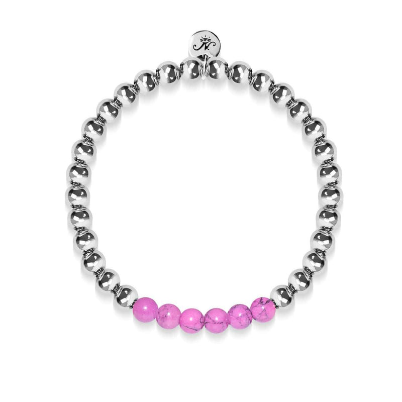 Glückselig | Silber | Lila Türkis | Edelstein-Ausdrucksarmband 