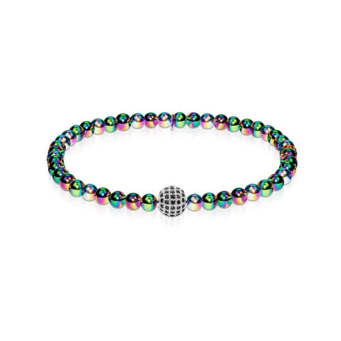 Charismatisch | Einhorn Silber | Schwarze Zirkonia Kristalle | Ausdrucksarmband