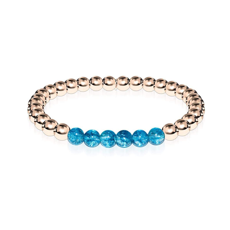 Herrlich | 18 Karat Roségold | Blauer Kristall | Edelstein-Ausdrucksarmband 