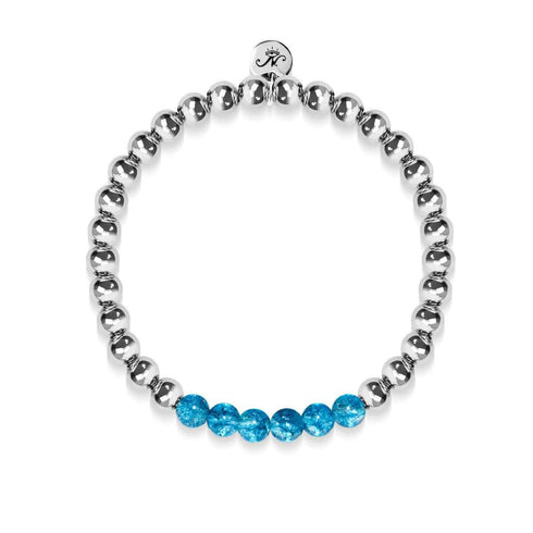 Entzückend | Silber | Blauer Kristall | Edelstein-Ausdrucksarmband 