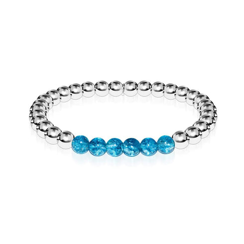 Entzückend | Silber | Blauer Kristall | Edelstein-Ausdrucksarmband 