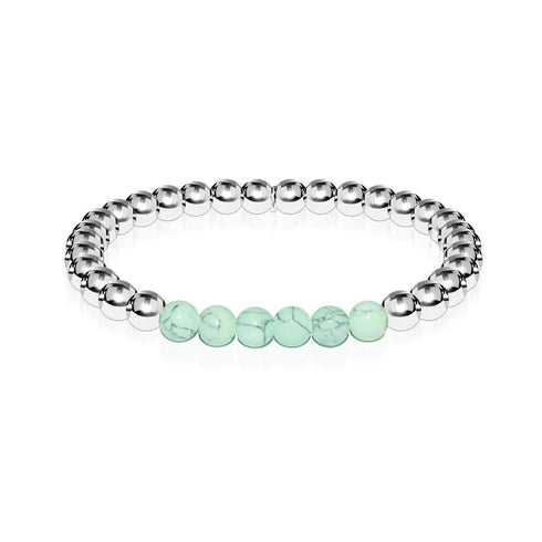 Stolz | Silber | Grün Türkis | Edelstein-Ausdrucksarmband 