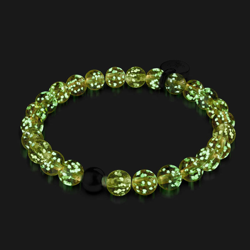 Karamell | 925er Sterlingsilber | Glühwürmchen-Glasarmband