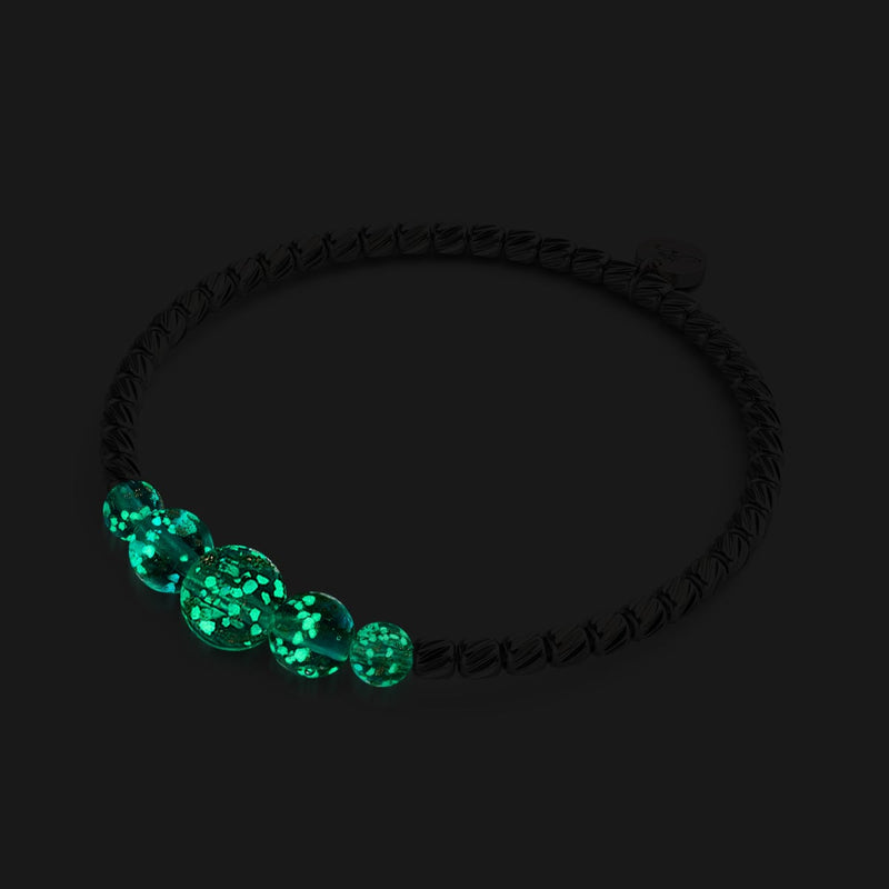 Blaugrün | Silber | Firefly Glas Kaskadenarmband