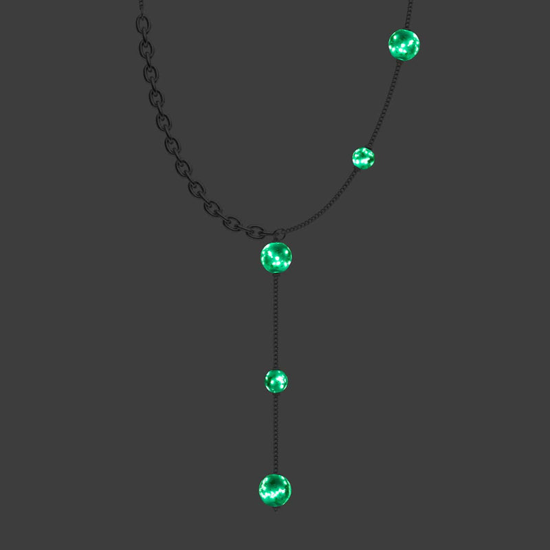 Himmelblau | Silber | Firefly Glas Kaskaden Doppelanhänger 