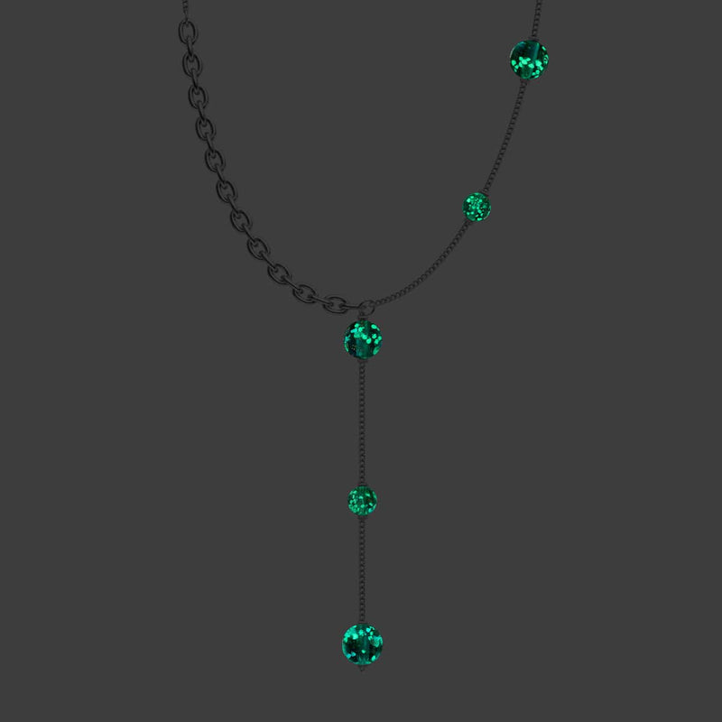 Indigo | Silber | Firefly Glas Kaskaden Doppelanhänger 