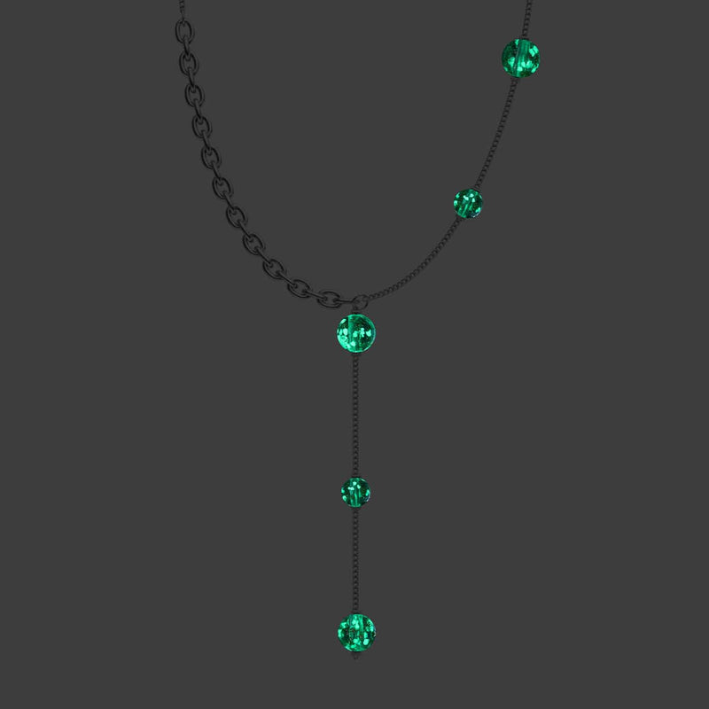 Lila | Silber | Firefly Glas Kaskaden Doppelanhänger 