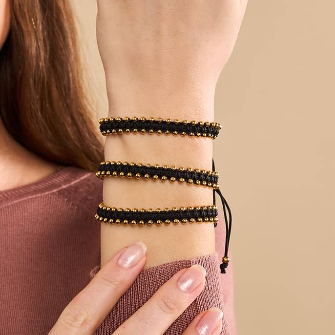 Gold x Schwarz | Freundschaftsarmband DOT 