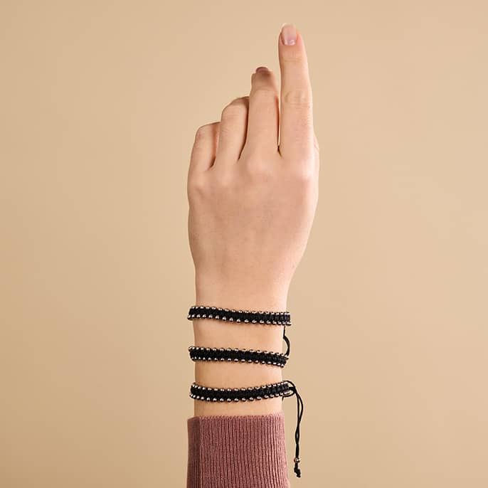 Silber x Schwarz | Freundschaftsarmband DOT 