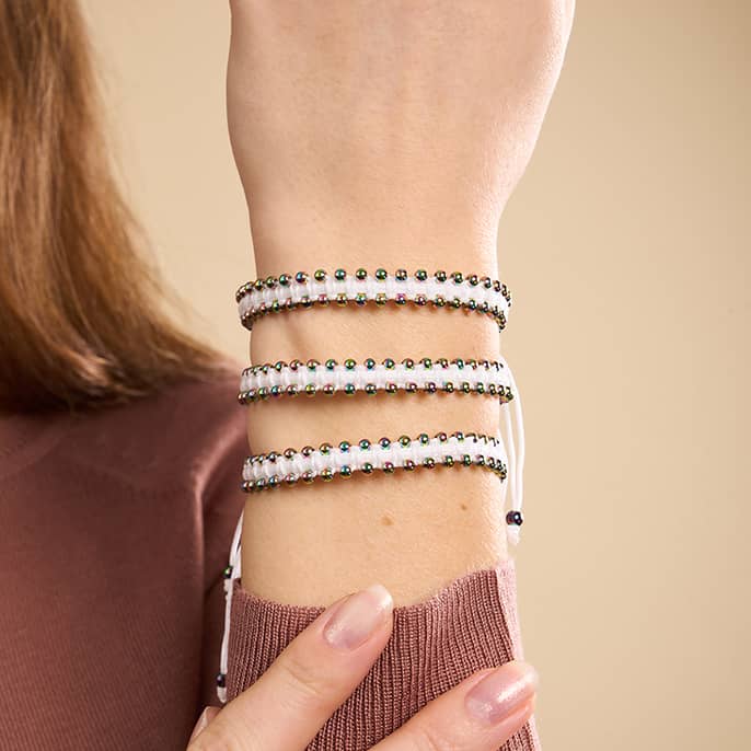 Einhorn Silber x Weiß | Freundschaftsarmband DOT 