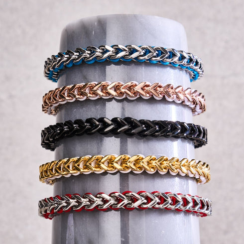 Schwarz x Rotguss | Gaia Weizenkettenarmband