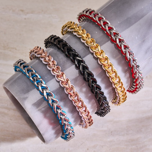 Schwarz x Rotguss | Gaia Weizenkettenarmband