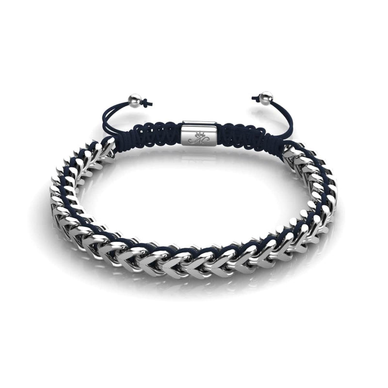 Schwarz x Silber | Gaia Weizenkettenarmband