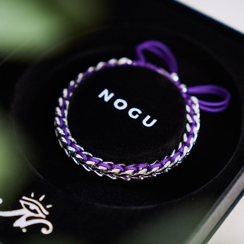 Lila x Silber | Gaia Weizenkettenarmband