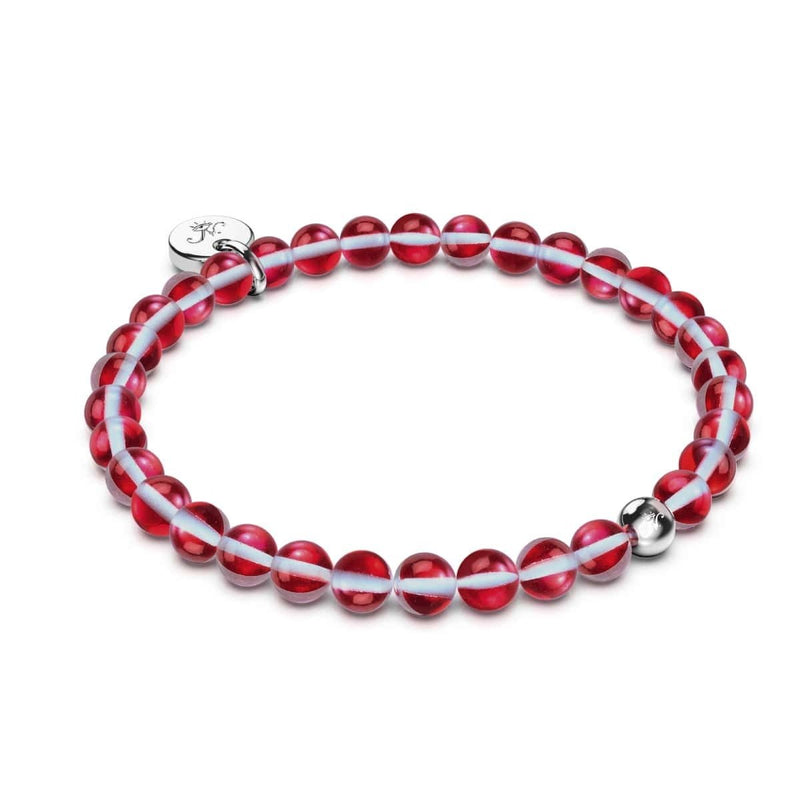 Blutmond | Silber | Galaxie Glasperlenarmband 