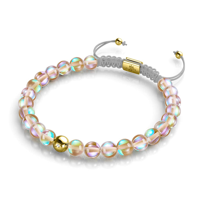 Terra | Gold | Galaxy Glas Makramee Perlen Armband 