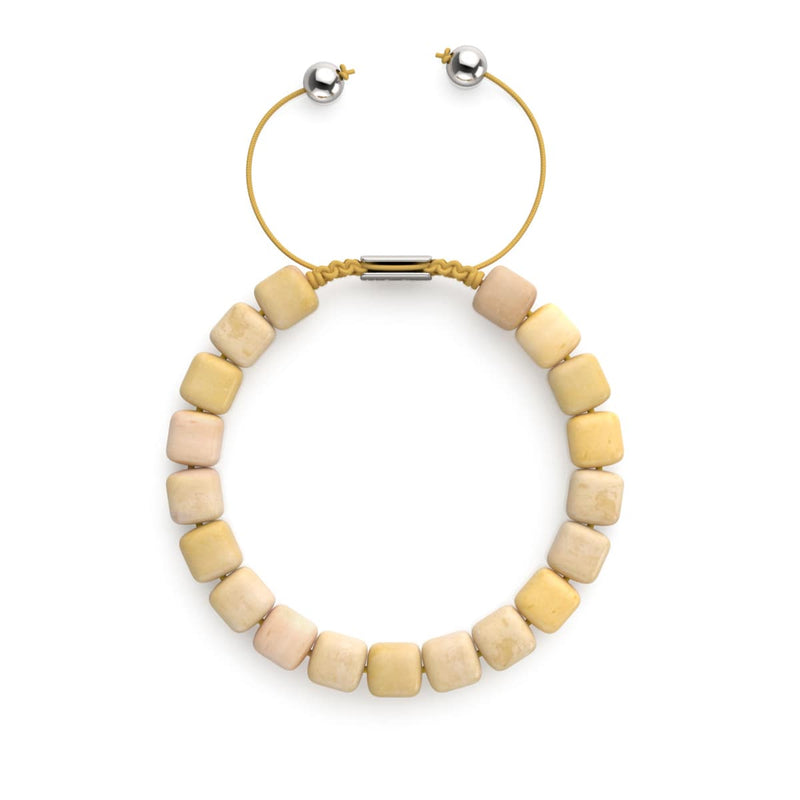 Gelber Quarz | Silber | Edelstein-Kieselstein-Makramee-Armband