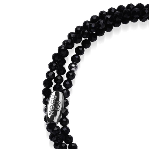 Schwarzer Achat | 925er Sterlingsilber | Edelstein-Wrap 