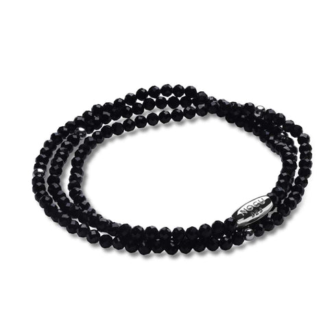 Schwarzer Achat | 925er Sterlingsilber | Edelstein-Wrap 