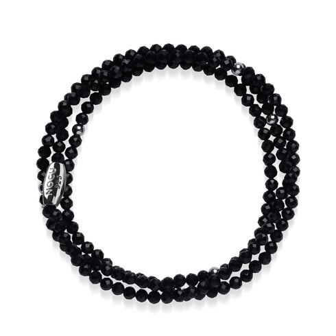 Schwarzer Achat | 925er Sterlingsilber | Edelstein-Wrap 