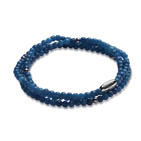 Blauer Achat | 925er Sterlingsilber | Edelstein-Wrap 