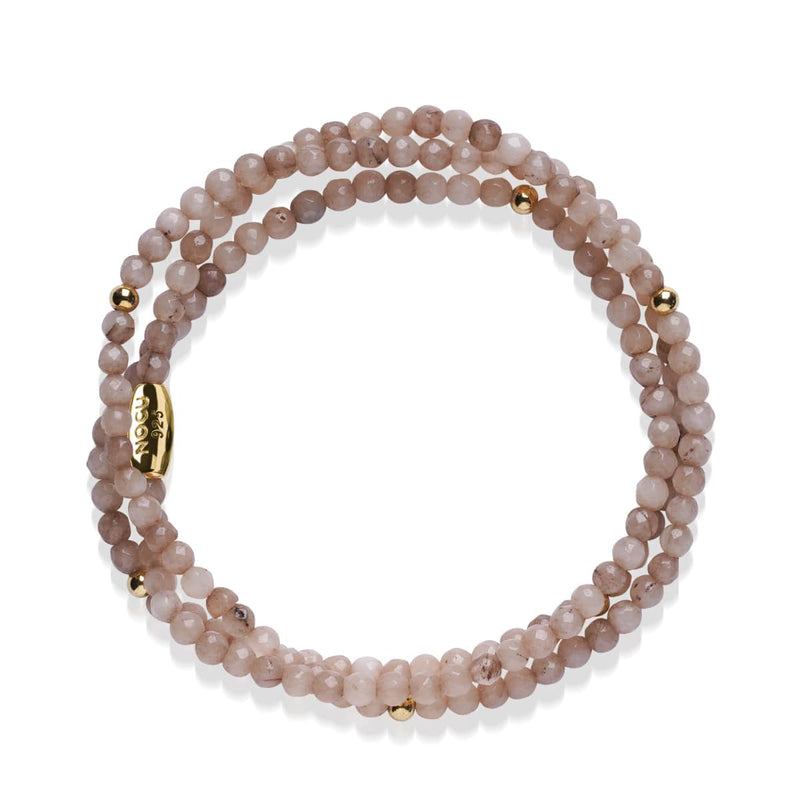 Cremefarbene Jade | 925er Sterlinggold Vermeil | Edelstein-Wrap 