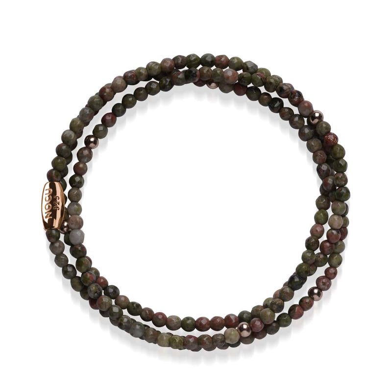 Indischer Achat | 925er Sterling-Roségold-Vermeil | Edelstein-Wrap 