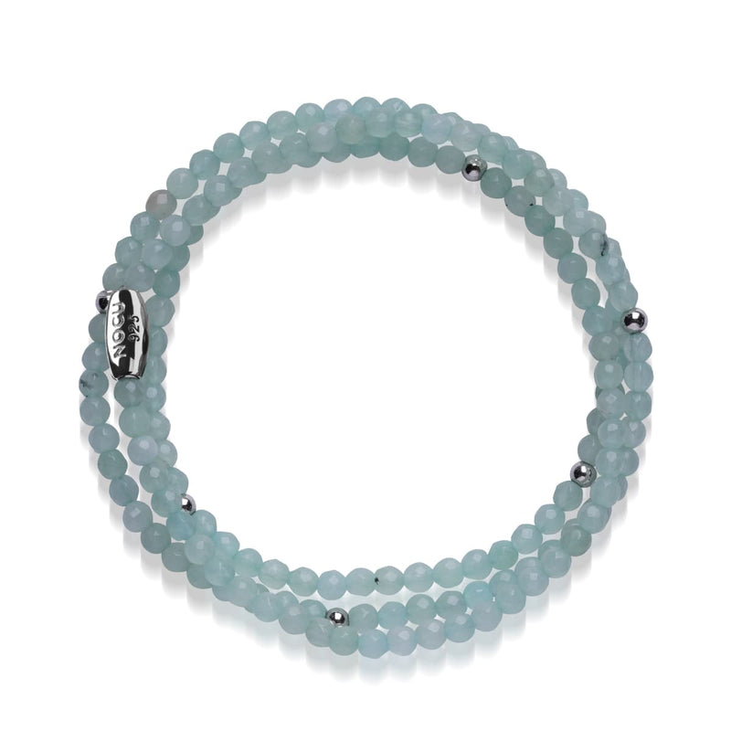 Hellblaue Jade | 925er Sterlingsilber | Edelstein-Wrap 