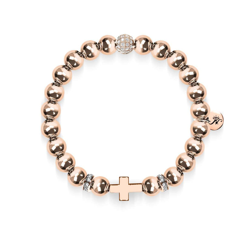 18 Karat Roségold | Vergoldetes Kreuzarmband